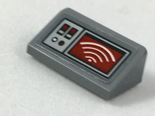 85984pb167 | Slope 30 1 x 2 x 2/3 with Light Bluish Gray Control Panel, White and Dark Red Buttons and Screen Pattern | LEGOPART