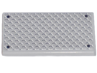 87079pb0021 | Tile 2 x 4 with Silver Tread Plate and 4 Rivets Pattern | LEGOPART