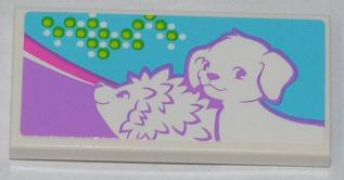 87079pb0131 | Tile 2 x 4 with Hedgehog and Dog Pattern (Sticker) - Set 3188 | LEGOPART