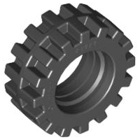 87414 | Tire 15mm D. x 6mm Offset Tread Small - Band Around Center of Tread | LEGOPART
