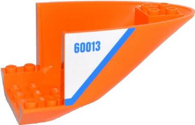 87616pb005 | Aircraft Fuselage Aft Section Curved Bottom 6 x 10 with Blue Line and | LEGOPART