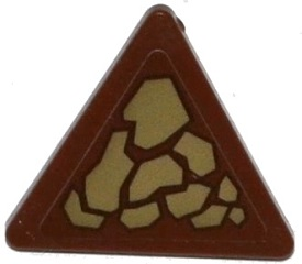 892pb026L | Road Sign 2 x 2 Triangle with Clip with Dark Tan Scales Pattern Model Left Side | LEGOPART
