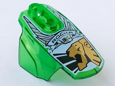 90639pb009 | Hero Factory Armor with Ball Joint Socket - Size 5 with 'ROCKA 3.0' and Gold Lion Head Pattern | LEGOPART