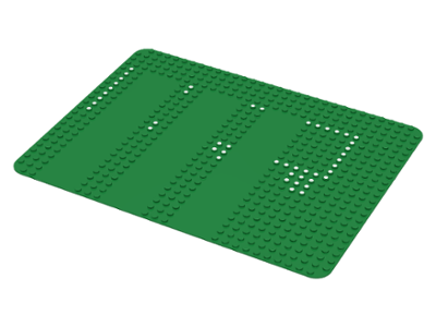 915px1 | Baseplate 24 x 32 with Three Driveways with Set 355 Dots Pattern | LEGOPART