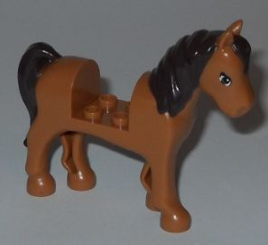 93083c01pb05 | Horse with 2 x 2 Cutout with Brown Eyes, Dark Brown Mane and Tail Pattern | LEGOPART