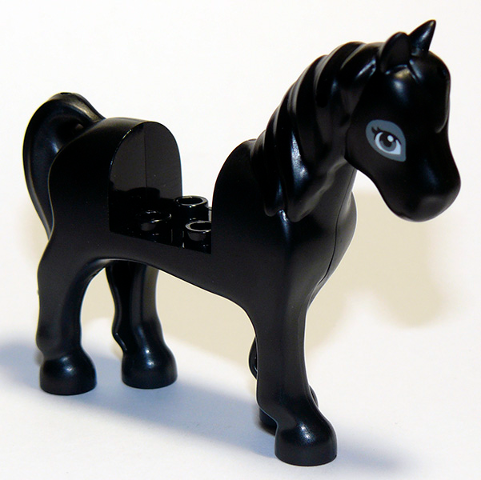 93083c01pb11 | Horse with 2 x 2 Cutout with Dark Bluish Gray Eyes and Dark Bluish Gray Outline Around Eyes Pattern | LEGOPART