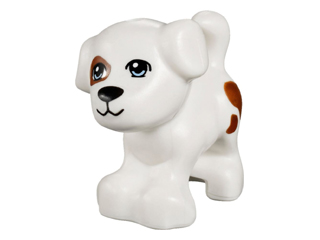 93088pb01 | Dog, Friends, Puppy, Standing with Bright Light Blue Eyes, Black Nose and Mouth, Reddish Brown Patch and Spots Pattern | LEGOPART