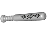 93220pb04 | Minifigure, Utensil Baseball Bat 4L with 3 Metallic Silver Diamond Panels with Rivets Pattern | LEGOPART