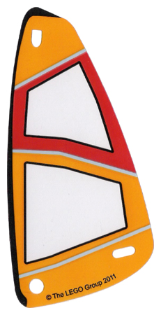 93383 | Plastic Triangle 6 x 12 Sail with Orange and Red Pattern | LEGOPART