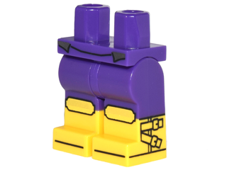 970c00pb0641 | Hips and Legs with Molded Yellow Lower Legs / Boots and Printed Black Knee Pads and Straps on Sides Pattern | LEGOPART