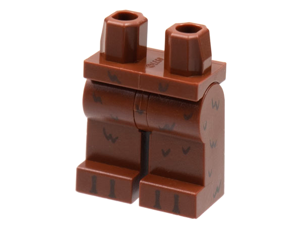 970c00pb1363 | Hips and Legs with Dark Brown Fur and Toes Pattern | LEGOPART