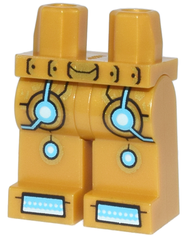 970c00pb1611 | Hips and Legs with Gold, Medium Azure, and White Circuitry and Boot Tips Pattern | LEGOPART