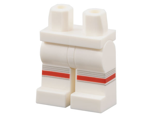 970c00pb1622 | Hips and Legs with Red Knee Stripes and Light Bluish Gray Lines Pattern | LEGOPART