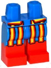 970c05pb10 | Hips and Red Legs with Blue Pants and Red and Yellow Stripes Pattern | LEGOPART