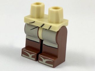 970c88pb19 | Hips and Reddish Brown Legs with Tan Apron and Zori Sandals Pattern | LEGOPART