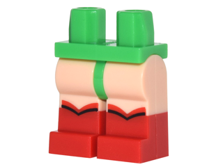 970c90pb07 | Hips and Light Nougat Legs with Red Boots Pattern | LEGOPART