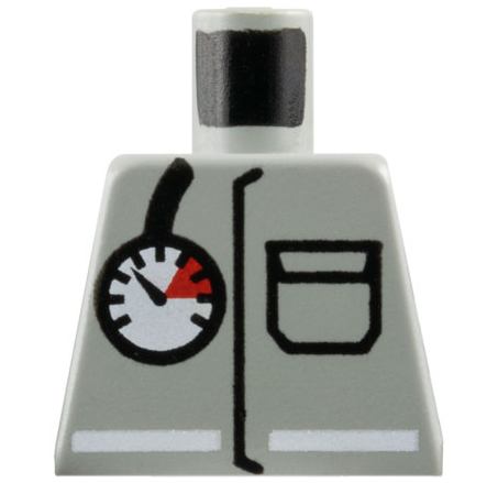 973p29 | Torso Fire Uniform Jacket with Pocket and White Stripe, Air Gauge Pattern | LEGOPART