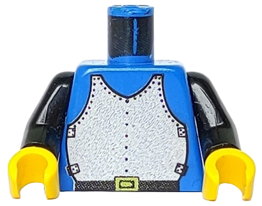 973p40c01 | Torso Castle Silver Breastplate Armor, Black Belt with Yellow Buckle Pattern / Black Arms / Yellow Hands | LEGOPART