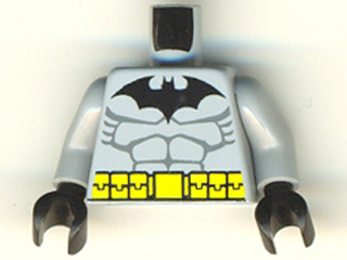 973pb0182c01 | Torso Batman Logo with Muscles and Yellow Belt Pattern / Light Bluish Gray Arms / Black Hands | LEGOPART