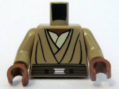 973pb0540c01 | Torso SW Layered Shirt, Brown Belt Pattern (Mace Windu Clone Wars) / Dark Tan Arms / Reddish Brown Hands | LEGOPART