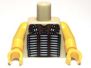 973pb0791c01 | Torso Western Indians Vest Pattern / Yellow Arms / Yellow Hands | LEGOPART