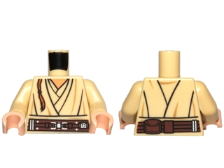 973pb1241c01 | Torso SW Layered Shirt, Brown Belt Pattern and Padawan Braid Pattern | LEGOPART