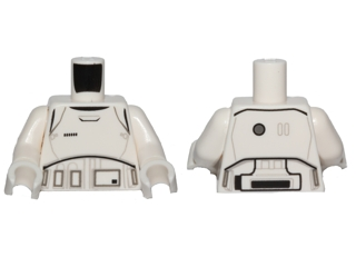 973pb2129c01 | Torso SW Armor Stormtrooper Ep. 7 with Black, Gray and Dark Gray Lines Pattern / White Arms / White Hands | LEGOPART