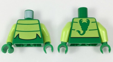 973pb2715c01 | Torso Lime Chest Panel with 2 Thin Stripes Pattern | LEGOPART