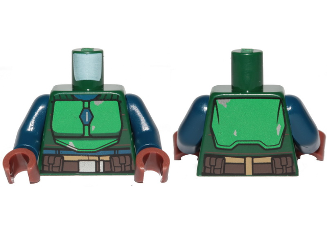 973pb3801c01 | Torso SW Armor Green Plates and Dark Brown Belt Pattern | LEGOPART