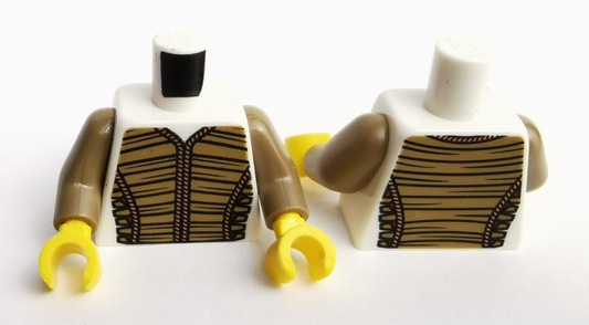 973pb3939c01 | Torso Dark Tan Vest Pattern / Dark Tan Arms / Yellow Hands | LEGOPART