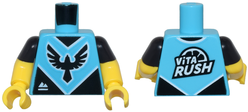 973pb5490c01 | Torso Jersey with Black Bird Emblem and White | LEGOPART