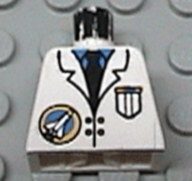 973px24 | Torso Space Port Logo Lab Coat, Tie and Pocket Pattern | LEGOPART