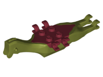 98085c03 | Dinosaur Body Pteranodon, 4 Studs, 6 Clips with Fixed Dark Red Top | LEGOPART