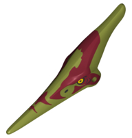 98086pb04 | Dinosaur Head Pteranodon with Eyes and Dark Red Marks Around Eyes, Head and Beak Pattern | LEGOPART