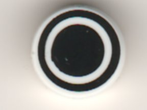 98138pb198 | Tile, Round 1 x 1 with Black Circle and Black Ring Pattern | LEGOPART