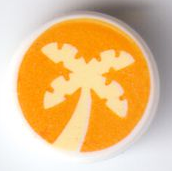 98138pb238 | Tile, Round 1 x 1 with Bright Light Yellow Palm Tree on Bright Light Orange Background Pattern | LEGOPART