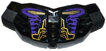 98604pb003 | Hero Factory Chest Armor Large with Dark Purple, Gold and Light Bluish Gray Lines Pattern | LEGOPART