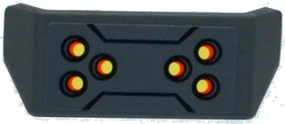 98834pb08 | Vehicle, Spoiler with Bar Handle with Black Lines, Yellow and Orange Dots Pattern | LEGOPART