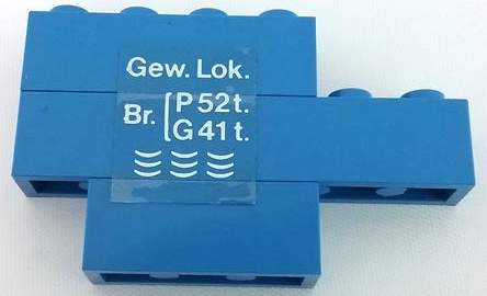 BA222pb01R | Stickered Assembly 6 x 1 x 3 with White 'Gew. Lok.' Pattern Model Right Side | LEGOPART