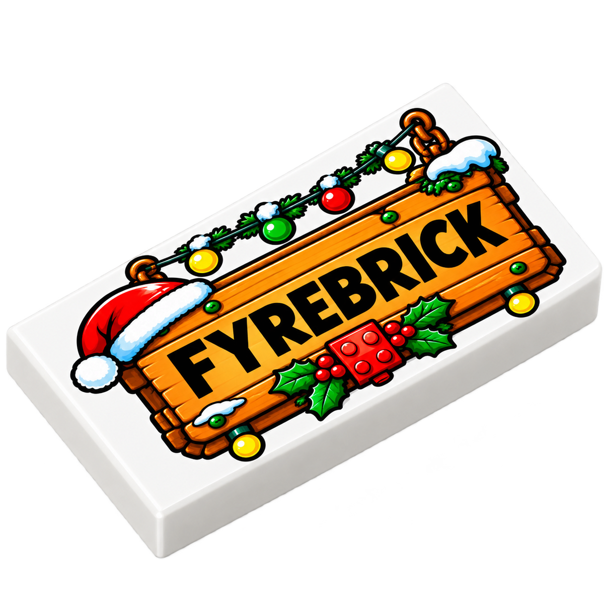 2x3 Uithangbord: kerst 'Fyrebrick'