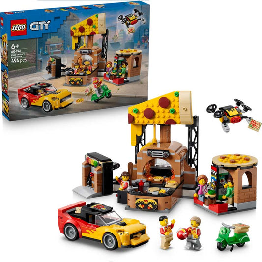 Pizza Delivery Experience with Vehicles LEGO 60496