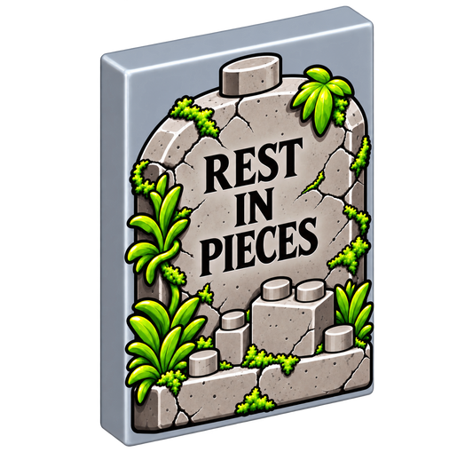 Grafsteen: 'Rest In Pieces'
