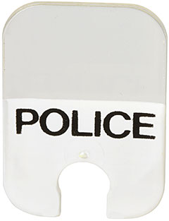 bb0057pb01 | Windscreen Motorcycle Windshield with Black 'POLICE' on White Background Pattern | LEGOPART