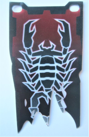 bb0181a | Plastic Flag 4 x 9 with Knights' Kingdom II Scorpion Pattern, Single Long Tatters Style | LEGOPART