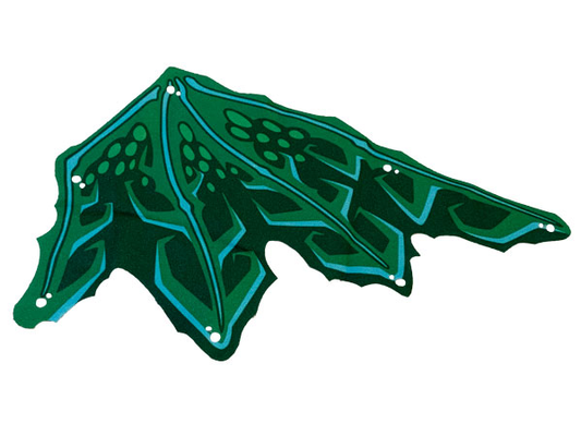 bb1250 | Cloth Wing Dragon Right, Medium Azure Ribs, Lime and Dark Green Scales Pattern | LEGOPART
