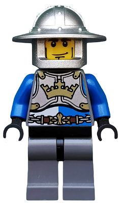 Castle - King's Knight Breastplate with Crown and Chain Belt, Helmet with Broad Brim, Cheek Lines LEGO cas520