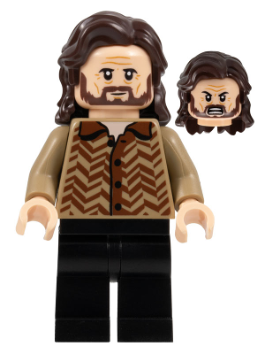 Sirius Black - Dark Brown Hair, Dark Tan Sweater LEGO hp371