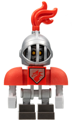 Macy Bot - Red Shoulders, Flat Silver Helmet LEGO nex049 | Fyrebrick.be