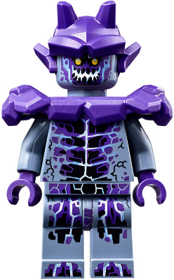 Stone Stomper - Fully Cracked Open Chest and Legs, Open Mouth, Dark Purple Gargoyle Horns and Shoulder Pads Armor LEGO nex102 | Fyrebrick.be