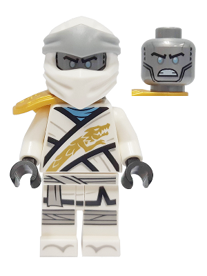 Zane - Legacy, Pearl Gold Armor Shoulder Pad, Flat Silver Head LEGO njo0670